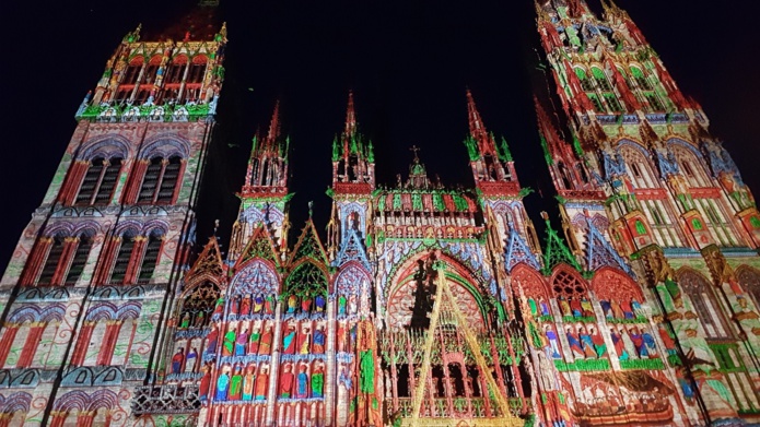 Cathédrale de lumière à Rouen à l'occasion d'une fête médiévale - DR : Séverine Frères / Normandie Tourisme