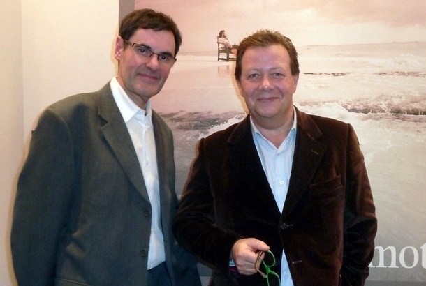 Olivier Glasberg, le directeur de la production Emotions, avec Emmanuel Foiry lors du 20e anniversaire de la marque en 2011 /photo dr