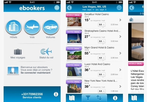 ebookers : « aucune appli n’existait pour réserver les 3 principales composantes d’un séjour, Vol, Hôtel et Location de voiture sur son smartphone et sa tablette… jusqu’à aujourd’hui... ».