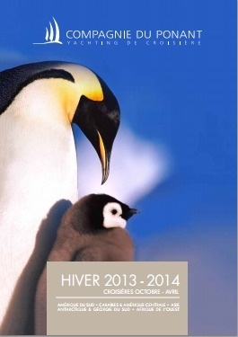 La couverture de la brochure Hiver 2013/2014 de la Compagnie du Ponant - DR