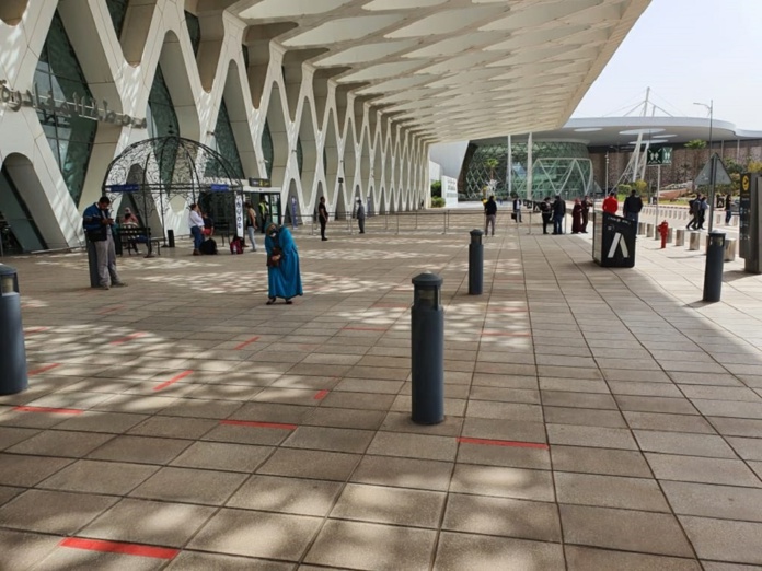 L'Aéroport de Marrakech, ce mardi 30 mars 2021, loin de l'agitation qui avait fait la une des journaux en mars 2020 - Crédit photo : Raouf Benslimane