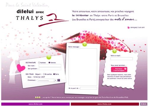 St Valentin : Thalys lance l'opération 'Dilelui'