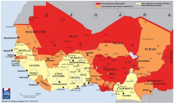 Le Quai d'Orsay met en garde les voyageurs français contre de forts risques d'attentats ou d'enlèvements au Sahel - DR