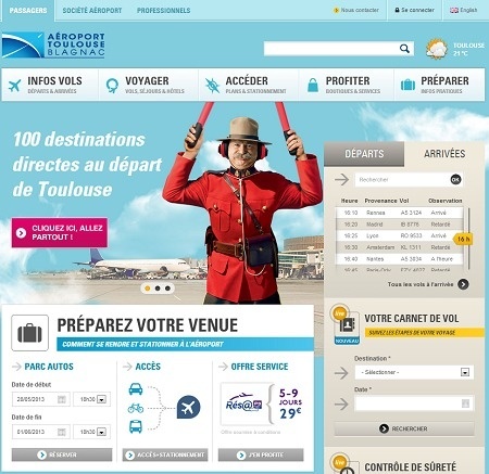 Toulouse-Blagnac lance une nouvelle version de son site Internet - Capture d'écran Toulouse-Blagnac lance une nouvelle version de son site Internet - Capture d'écran
