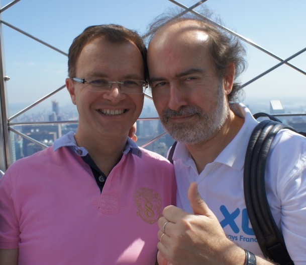 Julien Boullay Directeur Marketing Communication de l'aéroport Marseille-Provence et Laurent Magnin PDG de XL Airways au sommet de l'Empire Etate Building à New York - Photo CE