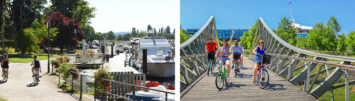 Plan d'eau © Philippe Gisselbrecht - Ville de Metz  - Balade à vélo – Passerelle du Graoully © Studio Hussenot