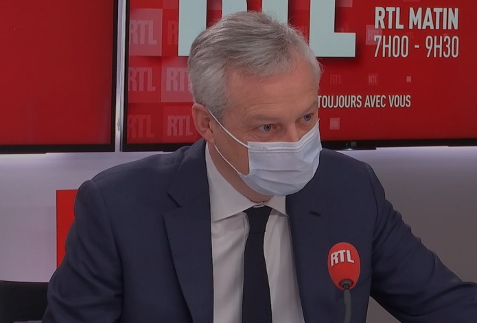 En mai 2021, le fonds de solidarité sera gardé dans son intégralité selon Bruno Le Maire - Capture écran : site RTL