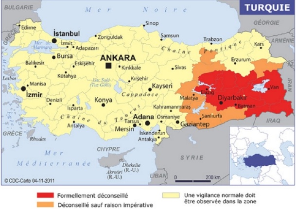 Dans ses "Conseils aux Voyageurs", le Quai d'Orsay recommande seulement aux Français d'éviter les zones où se situent les manifestations, en Turquie - DR