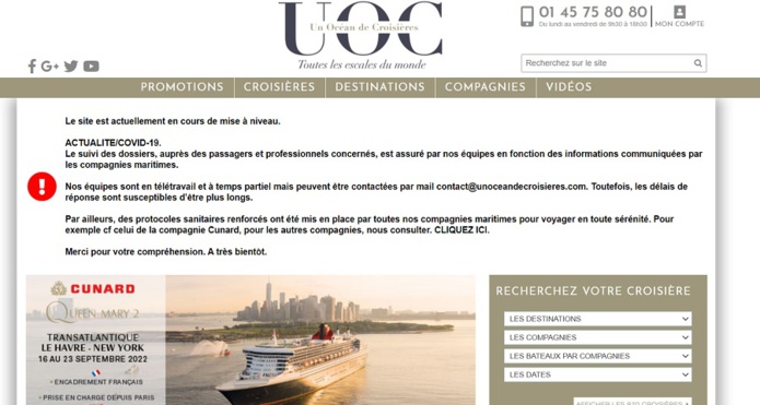 Le premier webinaire d'Un Océan de Croisières (UOC) aura lieu le mardi 18 mai à 11h00 - DR