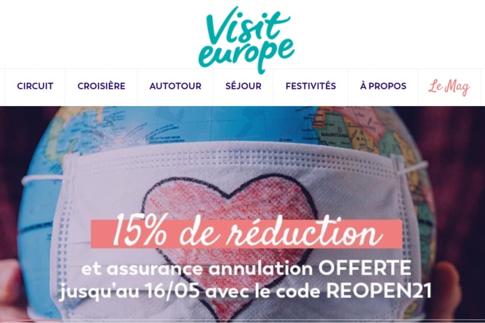 Visit Europe propose 15% de réduction sur la totalité de son offre à partir du 3 mai 2021