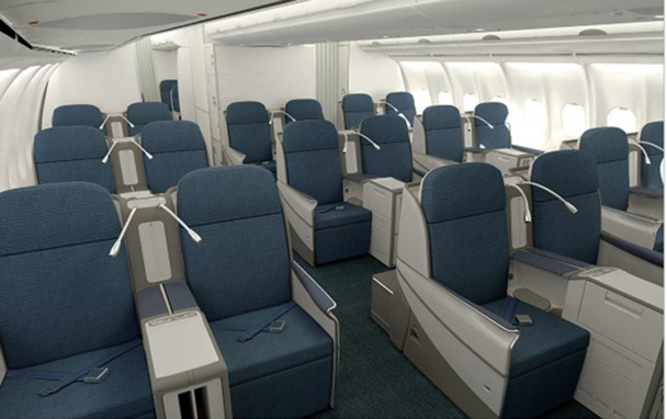 Les 2 nouveaux Airbus A330-200 disposent de 30 sièges en classe affaires permettant une inclinaison à 180 degrés - DR : Air Namibia