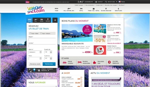 Voyages-Sncf.com décide de se diversifier et se lance dans la distribution d'activités culturelles - Capture d'écran