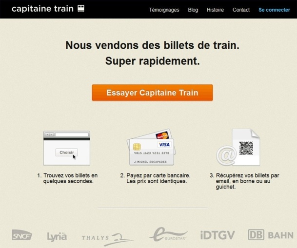 Capitaine Train a effectué une levée de fonds de 2,5 M€ - Capture Ecran