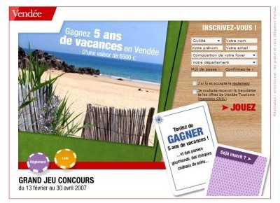 Vendée : 5 ans de vacances à gagner ! Vendée : 5 ans de vacances à gagner !