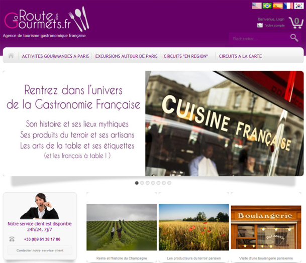 La route des Gourmets est la première agence réceptive française en ligne dédiée à 100% au tourisme culinaire de France. La route des Gourmets est la première agence réceptive française en ligne dédiée à 100% au tourisme culinaire de France.
