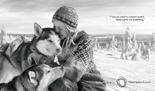 Une des vidéos virales de la campagne mettra en scène la guide husky Tinja Myllykangas - DR