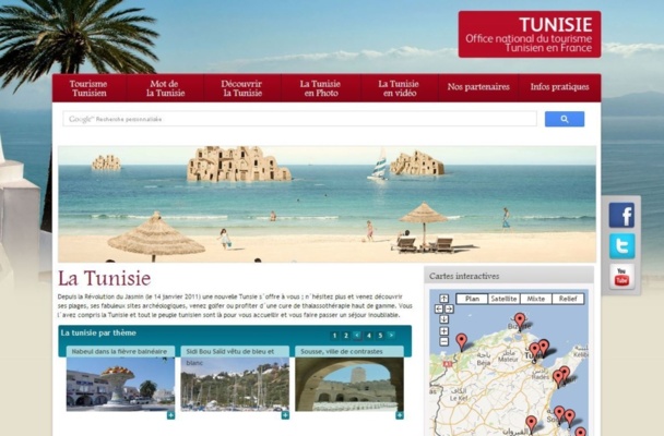 Le site internet bonjour-tunisie.com : valoriser la diversité et mettre en avant les TO - Capture d'écran