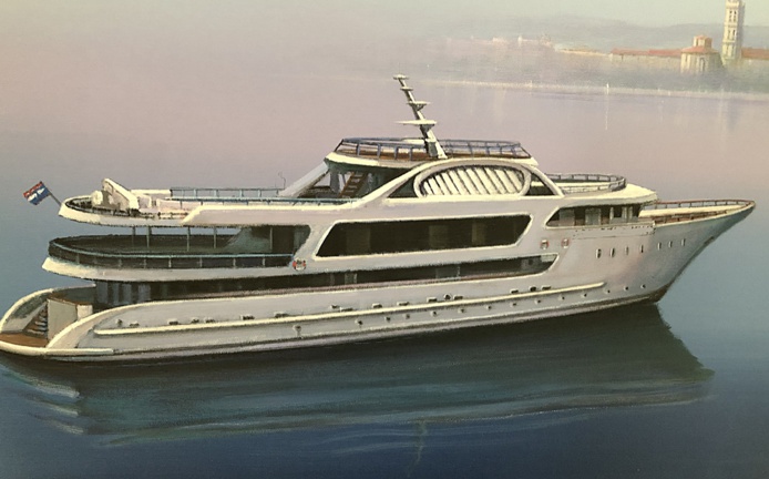 Vue artistique du futur yacht affrété par Géovisions /crédit JDL