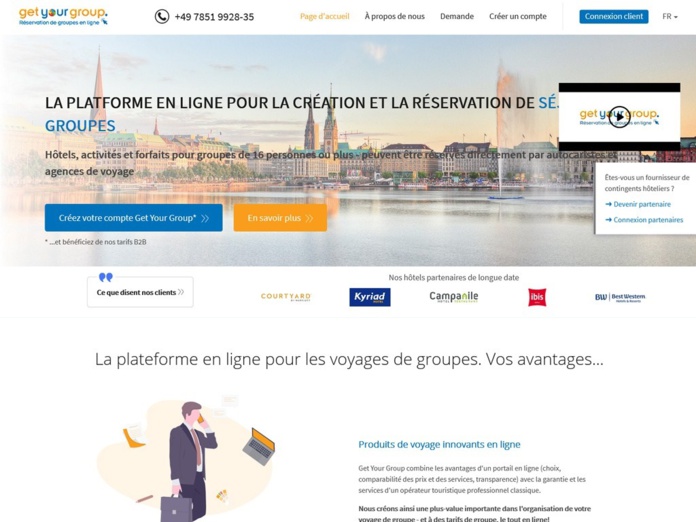 Le site de Get Your Group, plateforme en ligne pour créer et réserver des séjours pour les groupes à partir de 16 personnes - DR Le site de Get Your Group, plateforme en ligne pour créer et réserver des séjours pour les groupes à partir de 16 personnes - DR