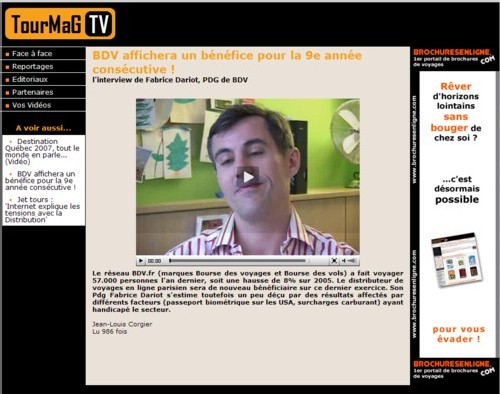 TourMaG.com lance sa web TV TourMaG.com lance sa web TV