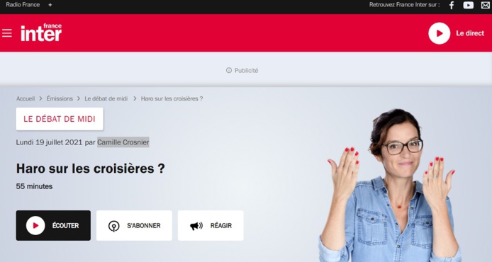 Le Débat de Midi sur France Inter : "Haro sur les croisières ?" Le Débat de Midi sur France Inter : "Haro sur les croisières ?"