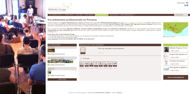 Authentic Escape propose des prestations pour professionnels et particuliers - Capture d'écran Authentic Escape propose des prestations pour professionnels et particuliers - Capture d'écran