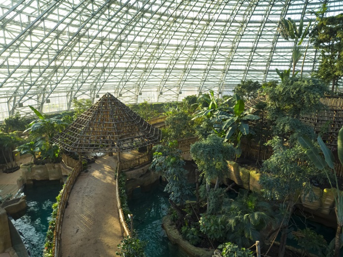 Le Dôme Equatorial, sous 38 mètres de hauteur et 26°C de température, abrite 200 espèces d’animaux tropicaux - DR : ZooParc de Beauval