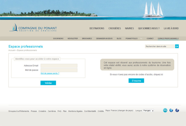 Le nouvel espace B2B de la Compagnie du Ponant - DR Le nouvel espace B2B de la Compagnie du Ponant - DR