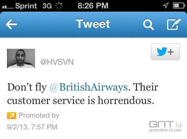 British Airways : un passager mécontent achète un tweet sponsorisé pour se plaindre British Airways : un passager mécontent achète un tweet sponsorisé pour se plaindre