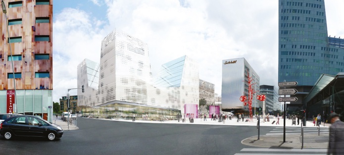 A côté du Lille des traditions nordistes, un autre Lille nous intéresse, celui des métamorphoses urbaines. Ici, Place de Valladolid, Euralille 3000 - DR : Agence Saison-Menu A côté du Lille des traditions nordistes, un autre Lille nous intéresse, celui des métamorphoses urbaines. Ici, Place de Valladolid, Euralille 3000 - DR : Agence Saison-Menu