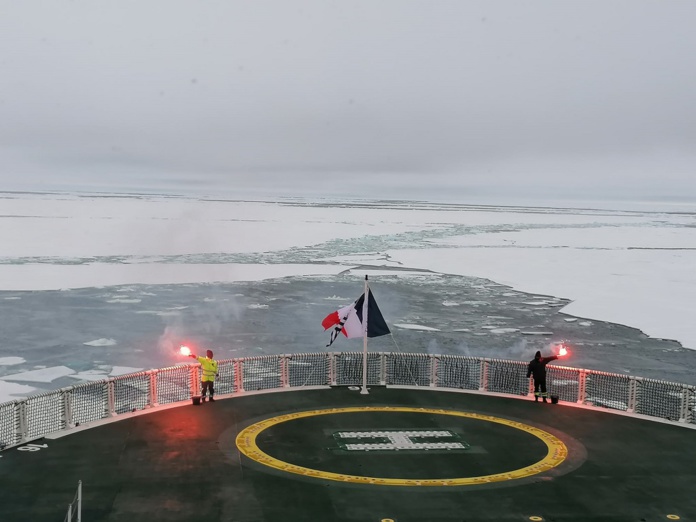 Le Commandant Charcot est le premier paquebot français à atteindre le pôle Nord géographique - DR : Ponant, Alexiane Eymard