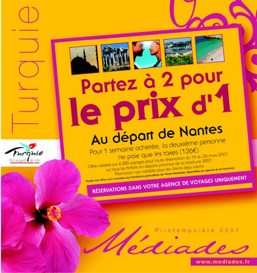 Médiades lance l'opération ''Partez à 2 pour le prix d'1'' Médiades lance l'opération ''Partez à 2 pour le prix d'1''