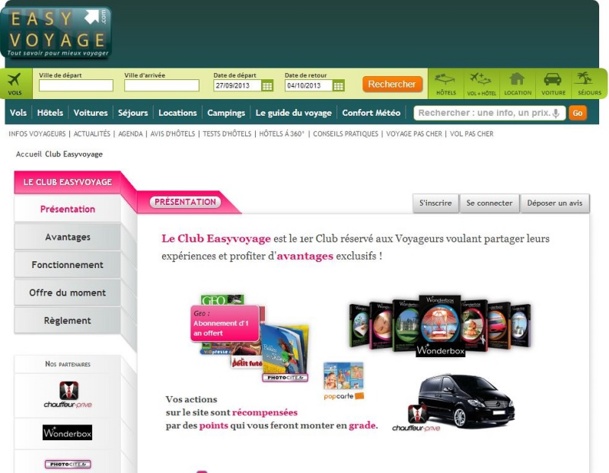 Grâce au service de la société Maximiles, spécialisée dans les programmes de fidélisation online, Easyvoyage lance le « Club Easyvoyage ». A travers cette plateforme d'avis, Easyvoyage espère fédérer et animer une communauté de voyageurs - DR Grâce au service de la société Maximiles, spécialisée dans les programmes de fidélisation online, Easyvoyage lance le « Club Easyvoyage ». A travers cette plateforme d'avis, Easyvoyage espère fédérer et animer une communauté de voyageurs - DR