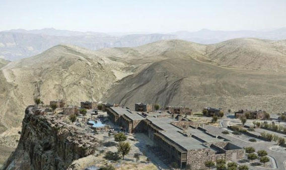 Le 1er hôtel de luxe de montagne ouvrira au 1er trimestre 2014 : l’Alila Jabal Akhdar comptera  86 suites, un spa et plusieurs piscines. ©DR