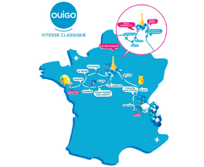 La SNCF lance une offre Ouigo à vitesse classique entre Paris - Nantes et Paris - Lyon - DR La SNCF lance une offre Ouigo à vitesse classique entre Paris - Nantes et Paris - Lyon - DR