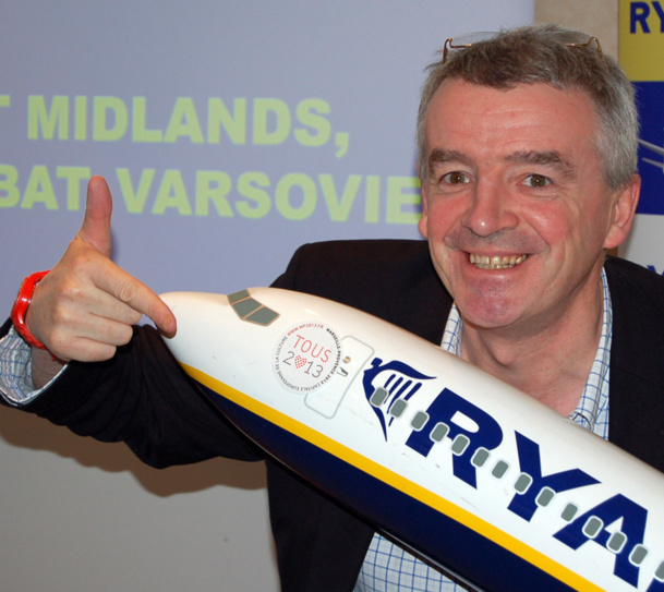 Mickeal O'Leary le patron de ryanair, lors d'une conférence de presse à Marseille - Photo DR