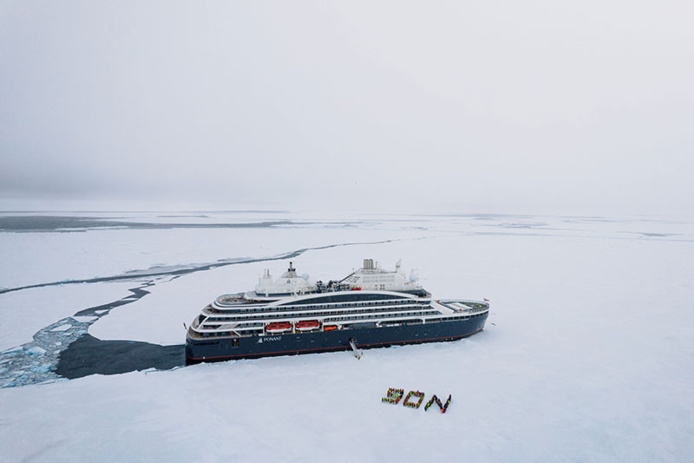 Le pôle Nord géographique à bord du Commandant Charcot © Studio PONANT - Nath Michel