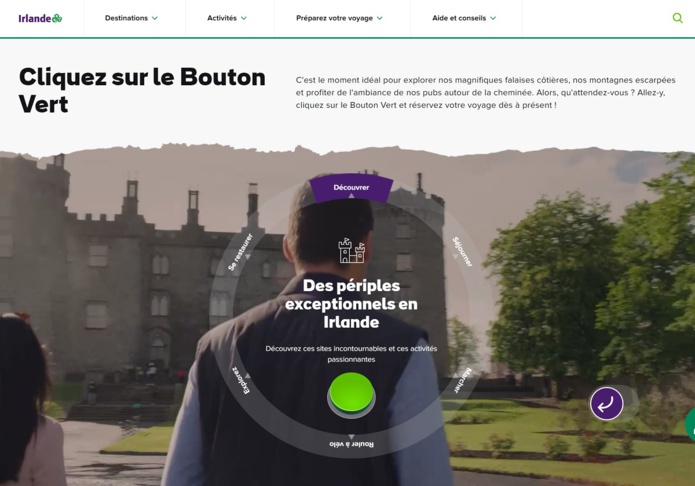 A partir du 22 octobre tout sera ouvert en Irlande. Et c’est déjà le moment de cliquer sur le bouton vert du site de Tourism Ireland - DR A partir du 22 octobre tout sera ouvert en Irlande. Et c’est déjà le moment de cliquer sur le bouton vert du site de Tourism Ireland - DR