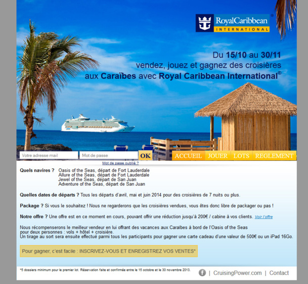 Royal Caribbean fait gagner un voyage aux Caraïbes ! Royal Caribbean fait gagner un voyage aux Caraïbes !