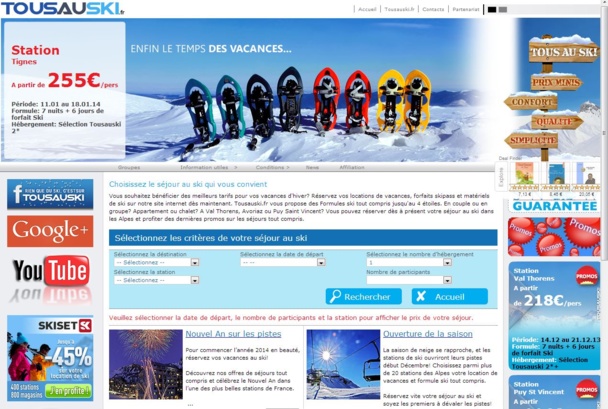 Tousauski.fr Cette jeune entreprise souhaite faire bénéficier les vacanciers de prix bas toute l’année en lançant la "garantie meilleur prix. Tousauski.fr Cette jeune entreprise souhaite faire bénéficier les vacanciers de prix bas toute l’année en lançant la "garantie meilleur prix.