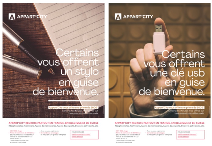 Appart’City offre une prime de bienvenue de 500€ brut aux nouveaux collaborateurs - DR