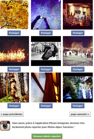 Photo-Reporters du Rhône-Alpes propose un flux de photographies pour les institutionnels du tourisme de la région - Capture d'écran