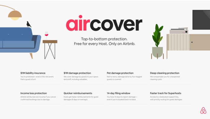 Parmi les 50 nouvelles fonctionnalités présentées par Airbnb : AirCover, un système d'assurance compris dans le tarif  - DR