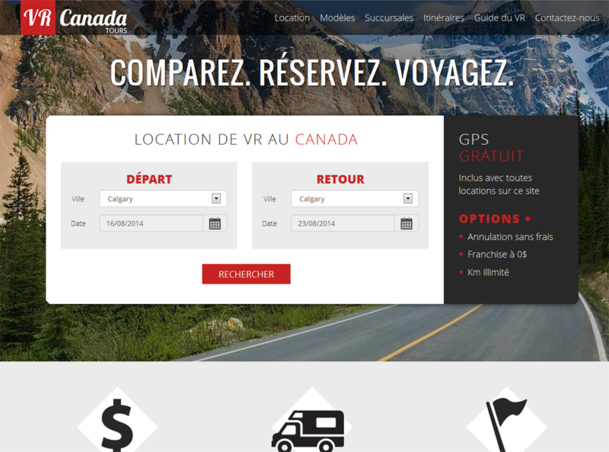 Le site VR Canada permet de comparer les tarifs de locations de camping-cars auprès de tous les fournisseurs canadiens. Le site VR Canada permet de comparer les tarifs de locations de camping-cars auprès de tous les fournisseurs canadiens.