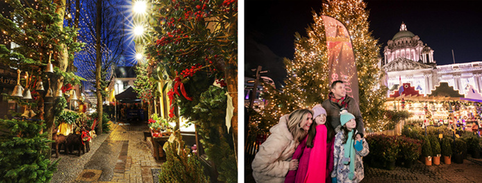 Centre-ville de Galway à Noël / Marché de Noël de Belfast © Ireland.com Centre-ville de Galway à Noël / Marché de Noël de Belfast © Ireland.com