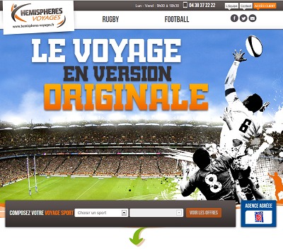 Le site marchant d'Hémisphères Voyages est en ligne depuis novembre 2013 - Capture d'écran Le site marchant d'Hémisphères Voyages est en ligne depuis novembre 2013 - Capture d'écran