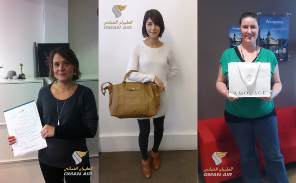 Lydia Marques, Melody Ajir et Rachel Sultan sont les 3 gagnantes de l'elearning Oman Air - DR