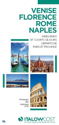 La brochure d'Italowcost pour 2014 intègre Naples et Florence en Italie