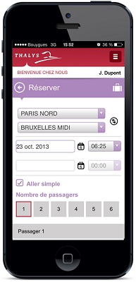 Il est désormais possible de réserver des billets Thalys directement depuis l'application mobile - DR
