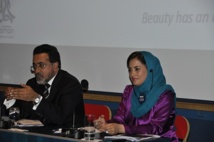 M. Ahmed Al Mahrizi, ministre du Tourisme et Mme Maitha Al Mahrouqi, secrétaire d'état au Tourisme d'Oman - Photo B.F.